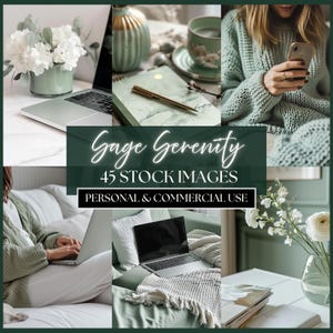 Faceless Sage Green Stock Photos | Social Media & Digital Marketing Branding Bundle