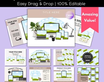 1200+ Etsy Listing Canva Templates Bundle | Digital Product Listing Template | Listing Mockup Bundle Digital | Drag And Drop Templates Canva