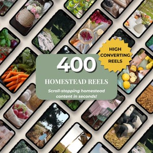 400 Homestead Reels Bundle | Cottagecore Farm Video Clips | Instagram Reels TikTok Pinterest Content | Social Media Stock Video