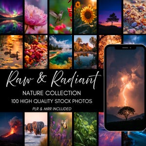 Nature Stock Photo MRR | 100 High-Quality Aesthetic Images | Nature & Landscape Stock Images | MRR PLR Digital Marketing Bundle | Nature