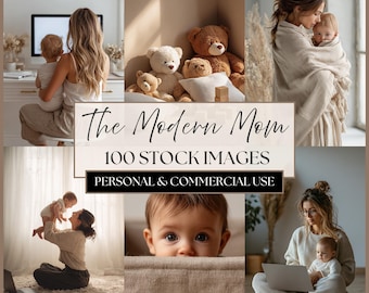 Work From Home Mom Stock Photos | Beige Aesthetic Lifestyle Branding Collection