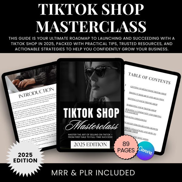 TikTok Shop Masterclass| 2025 Strategies | MRR | PLR | Done For You Guide | TikTok Shop Strategies | TikTok Shop | Make Money with TikTok