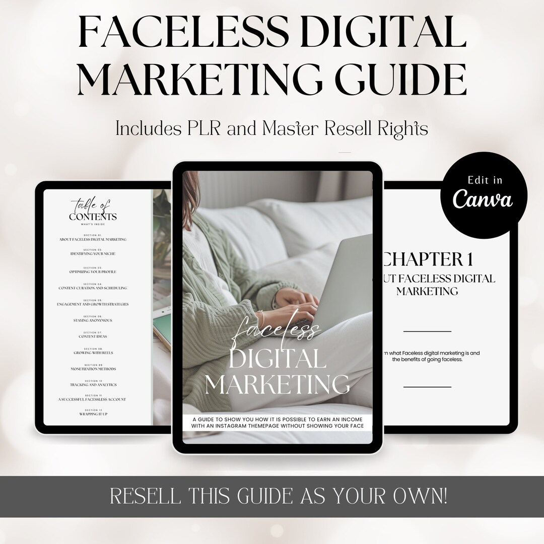 Faceless Digital Marketing Guide With Master Resell Rights & Private ...