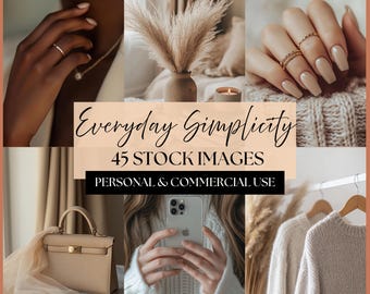 Neutral Lifestyle Stock Photos Bundle | Cozy Feminine Branding Images for Bloggers, Influencers & Social Media