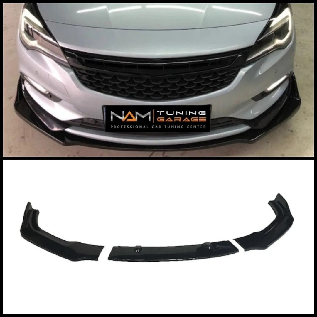 ZXMT Gloss Black & Red Front Bumper Lip Splitter Kit – 4-Piece Universal ABS Spoiler