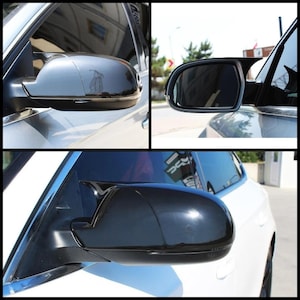 Auto schwarz Außenspiegel Abdeckung Seitenspiegel Kappe Tür