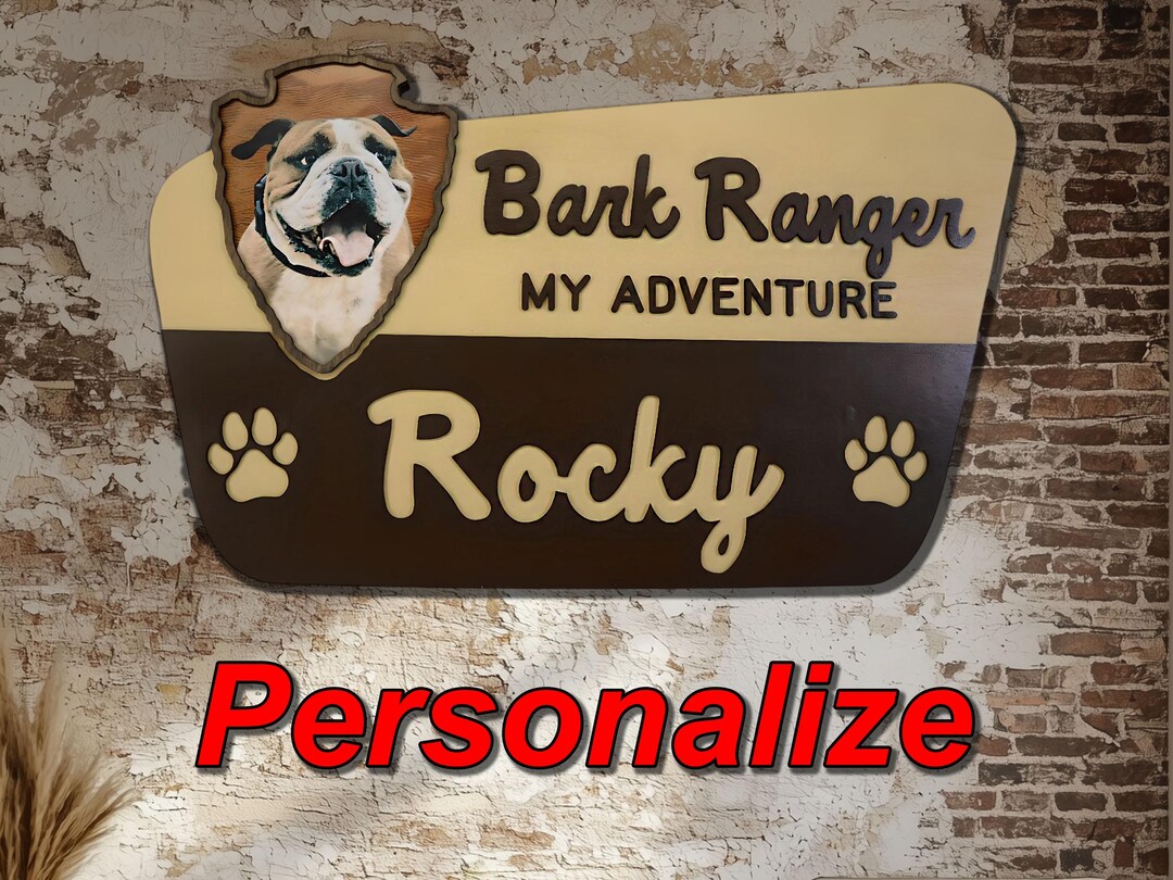 Personalized Bark Ranger Pet Sign: National Park Service Dog Welcome ...