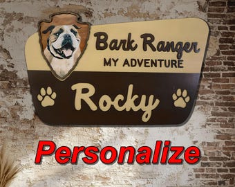 Personalized Bark Ranger Pet Sign: National Park Service Dog Welcome Sign
