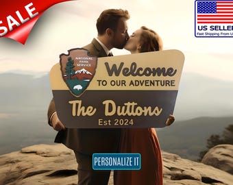 Custom National Park Welcome Sign: 3D Wood, Personalized Camp Decor