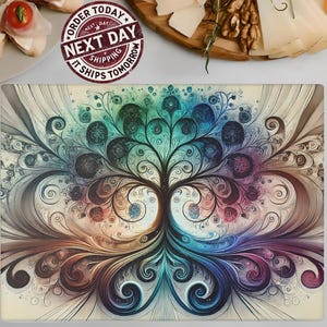 Tree of Life Glass Cutting Board: Art Charcuterie Board