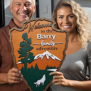 National Park Service arrowhead sign national park camping welcome sign campsite sign personalized camping sign personalized lake house sign