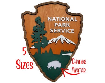 National Park Service Arrowhead Sign, NPS National Park Service, National Park Arrowhead Sign, Personalized NPS inspired sign