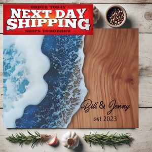 Personalized Glass Cutting Board: Wedding, New Home Gift