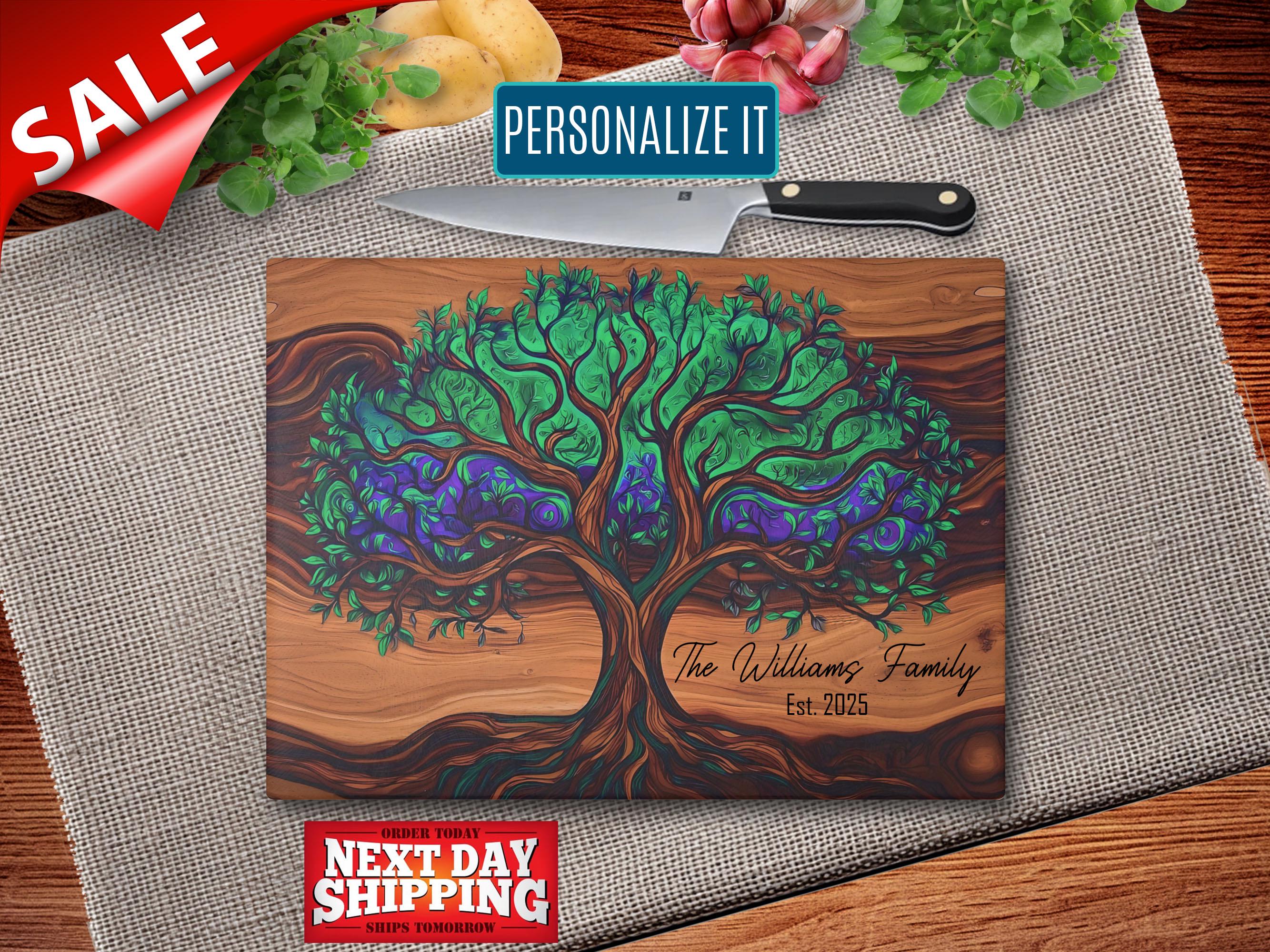 Glass Tree of Life Charcuterie Board Cutting Board Wedding Gift engagement gift Christmas Gift Housewarming Gift Anniversary Gift