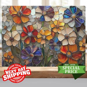 Botanical Wildflowers Glass Cutting Board: Custom Home Decor