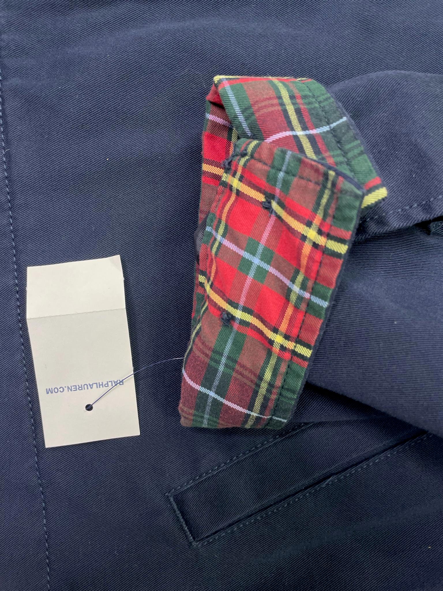 Deadstock Ralph Lauren Jacket Navy With Tartan Lining XXL - Etsy