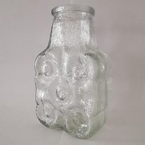 Vintage Walther Glass Vase with Textured Clear Glass Design, Mid-Century Modern German Art Glass | vintage modernist clear glass vase