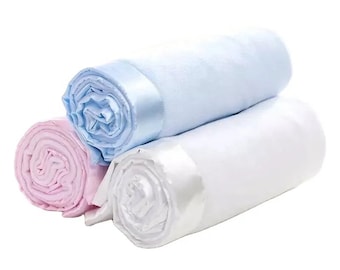 Fleece Baby Blanket with Satin Trim – 36x36" Newborn Swaddle
