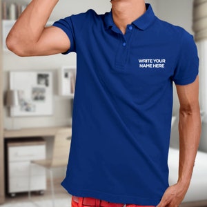 Personalized Polo Shirt with Custom Name Embroidery | Stylish Business Casual Wear | Men&#39;s Embroidered Polo | Unique Custom Shirt
