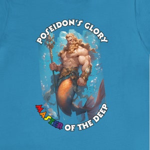 Poseidon&#39;s Glory, Master of the Deep | Unisex Tee | Ruler of the Seas Shirt | Master of the Deep | Gay Pride Mermen | Cruise Group