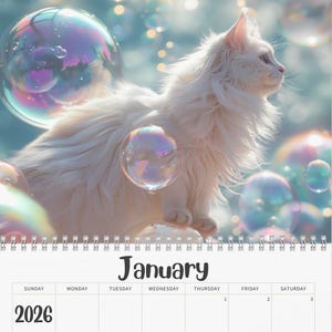2026 Cat Antics Wall or Desk Calendar | Whimsical Cats in Ridiculous Situations | 12-Month Animal Humor Calendar with Playful Cat Art