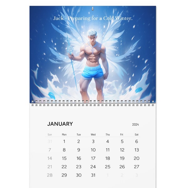 2024 Male Fairy Calendar | A Year of Fairies | Whimsical Fantasy | Fairy Art | 13 Male Fairies including Cover | Wall and Desktop Versions
