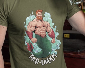 Personalized Mer-Daddy, Fatherly Merman | Unisex T-Shirt | Every Dad Can Be a Mer-daddy | Fantasy Gift for Fathers Day or Birthday | Cruise