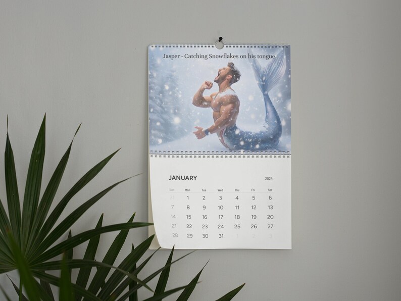 2024 Merman Calendar A Year of Mermen Whimsical Fantasy Merman Art 13