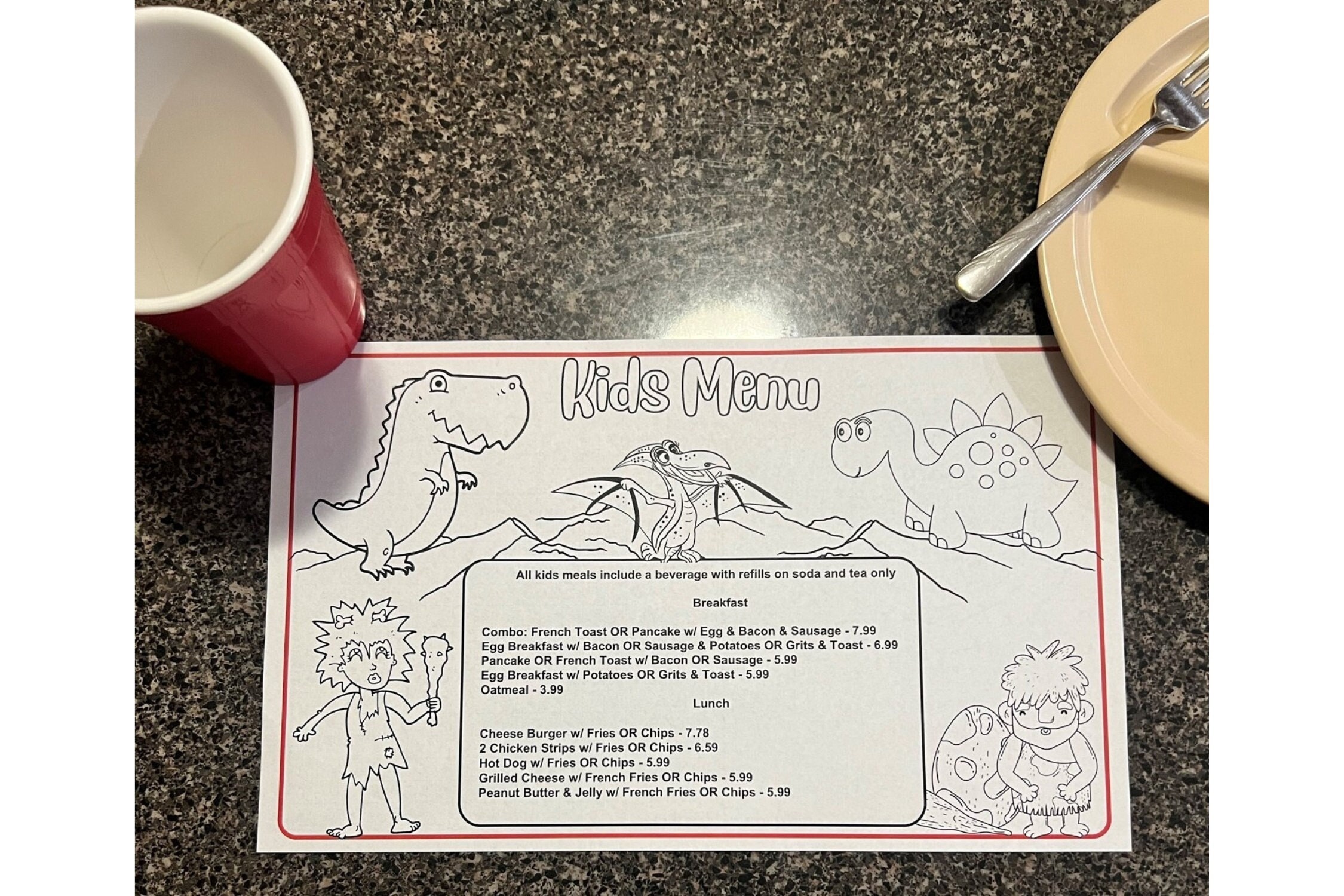Printable Kids Activity Menu Restaurant Activity Placemat - Etsy