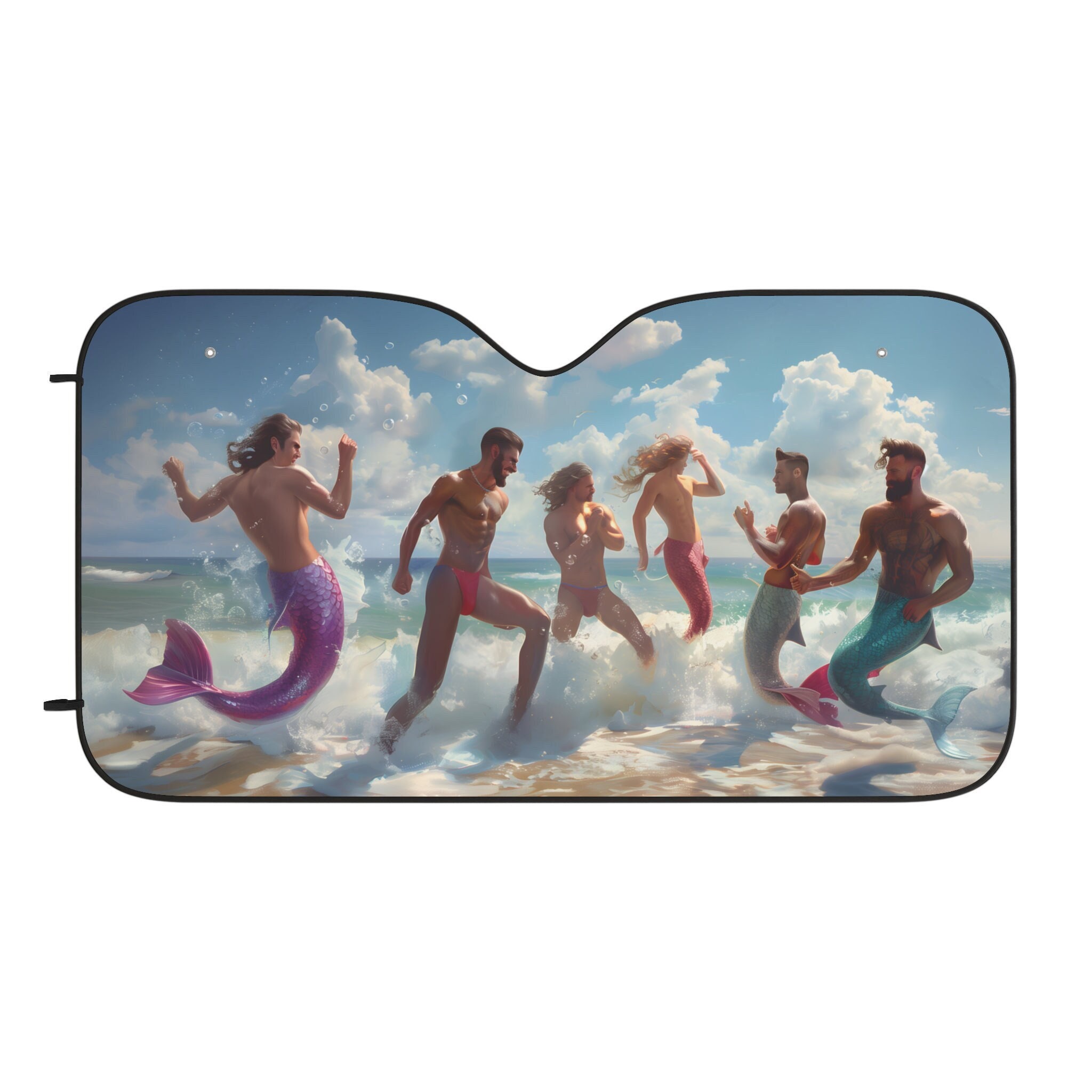 Merman Car Sun Shades | Multiple Mermen Designs Available | Fun in the Sun | Merfolk | Mermaid