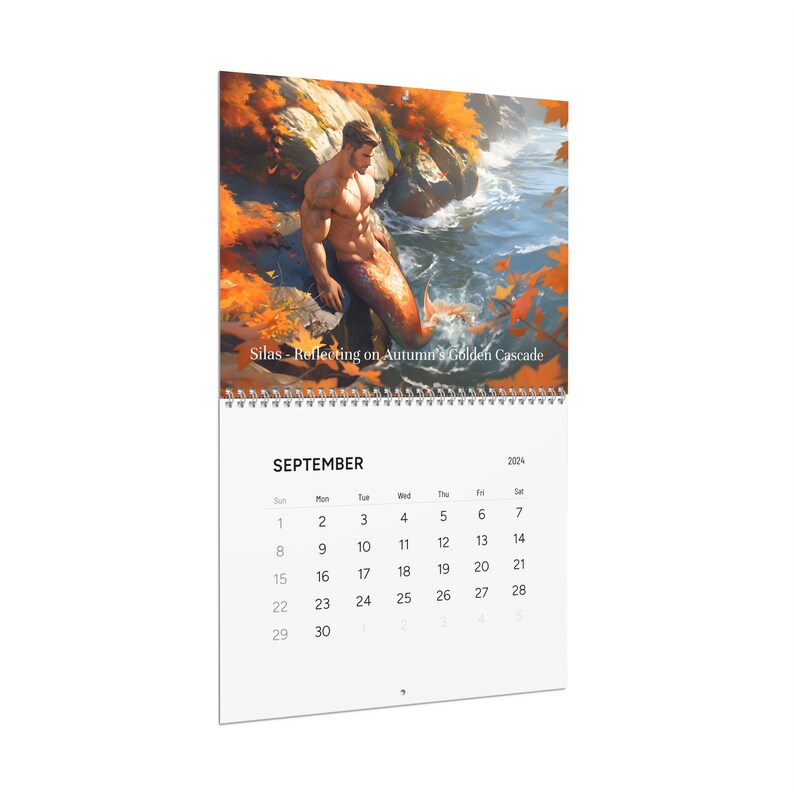 2024 Merman Calendar A Year of Mermen Whimsical Fantasy Merman Art 13