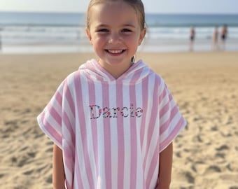 Personalized Kids Hooded Beach Towel | Embroidered Name, Cotton Poncho
