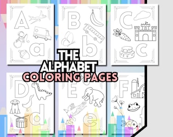 Alphabet Coloring Pages for Kids, Letters and Figures Learning (Printable PDF)