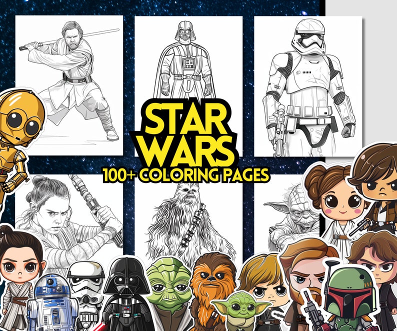 Star Wars Coloring Pages, 100+ Coloring Sheets, Star Wars Characters ...