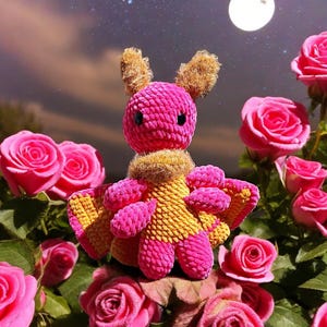 Rosy Maple Moth Amigurumi Crochet Plush - Cozy Cryptid Co