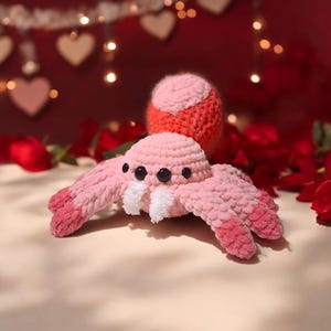 Valentine&#39;s Spider Amigurumi Crochet Plush - Cozy Cryptid Co