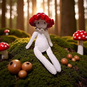 Large Mushroom Sprite Amigurumi Crochet Plush - Cozy Cryptid Co