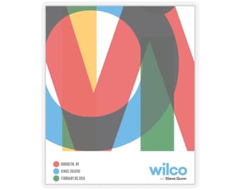 Pegatina del póster del concierto de Wilco