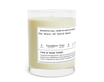 David Bowie Ticket Stub Scented Candle