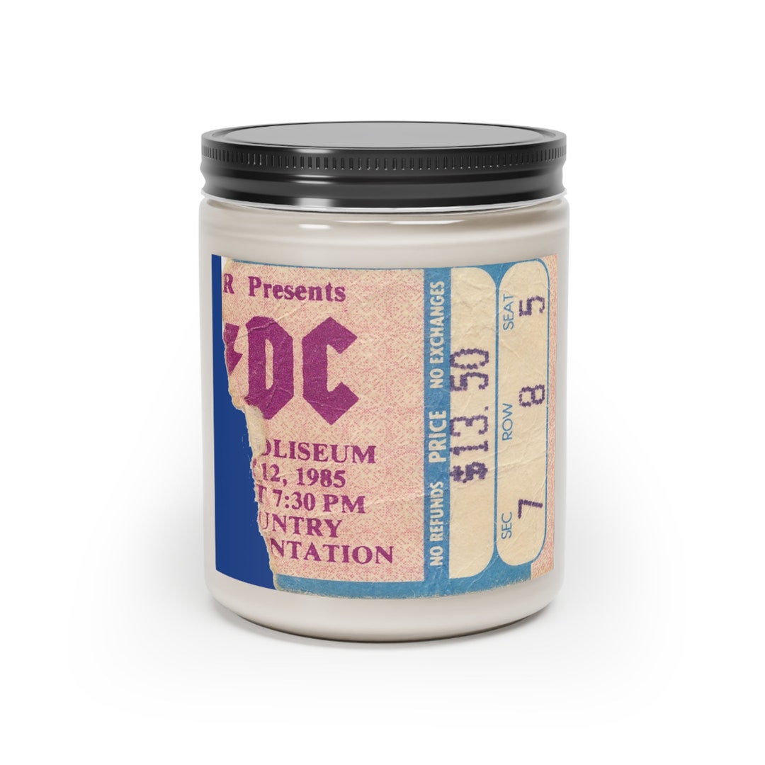 AC/DC Ticket Stub Scented Candle - Etsy