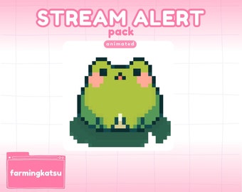 Frog Streamalert pack animated | Cute Kawaii Stream Mascot frog OBS Discord | Twitch Streamer