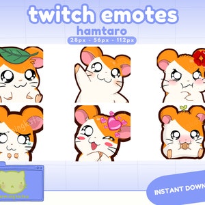 Twitch Discord Youtube emotes cute kawaii hamtaro hamster