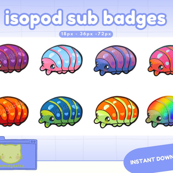 Twitch Discord sub / bit badges cute kawaii insect bug isopod