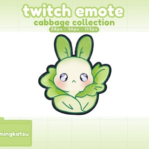 Twitch Discord Youtube Stream Cabbage bunny emote cute kawaii greens