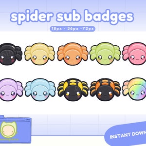 Twitch Discord sub / bit badges cute kawaii spider bug insect