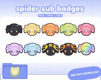 Twitch Discord sub / bit badges cute kawaii spider bug insect