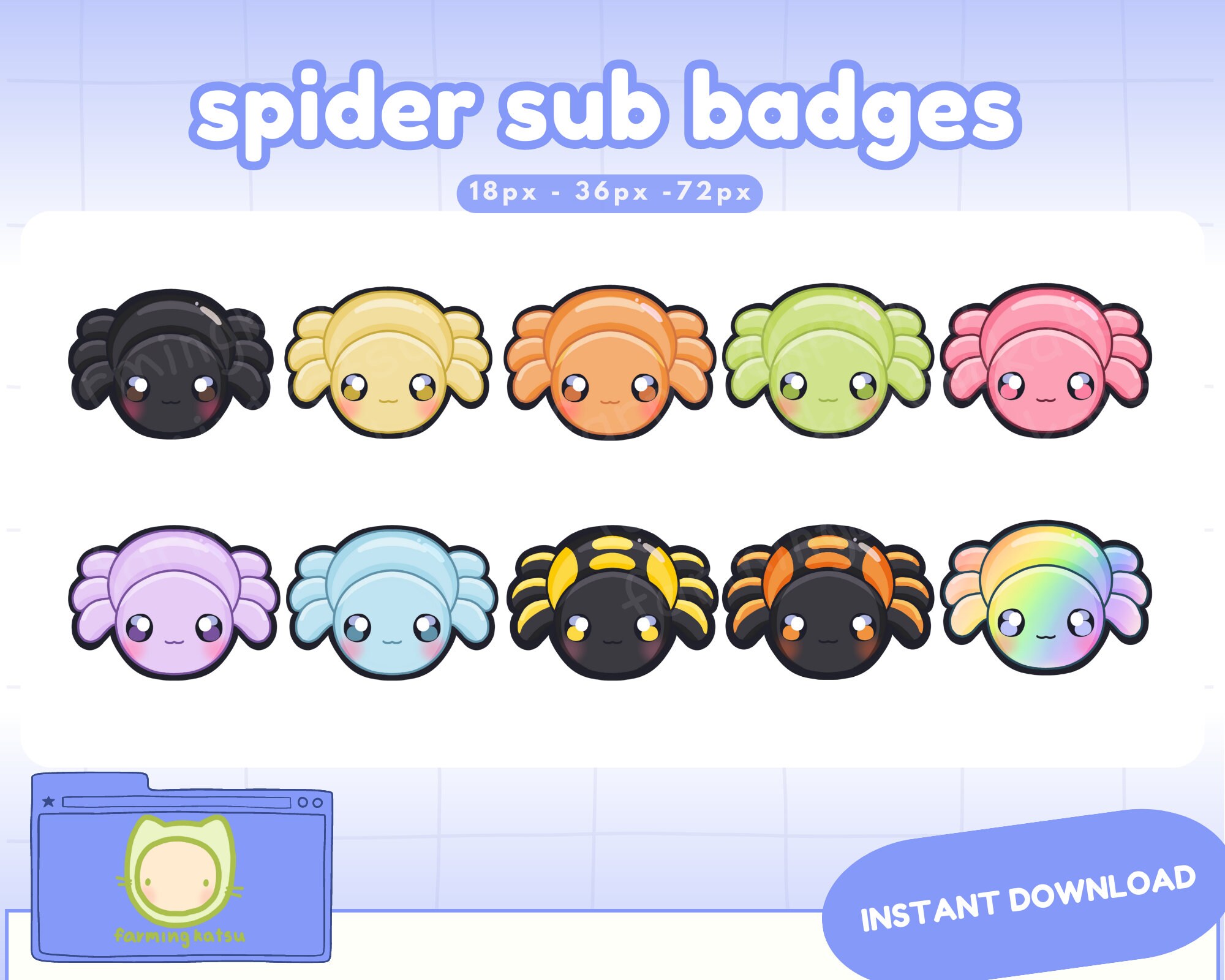 Twitch Discord Sub / Bit Badges Cute Kawaii Spider Bug Insect - Etsy