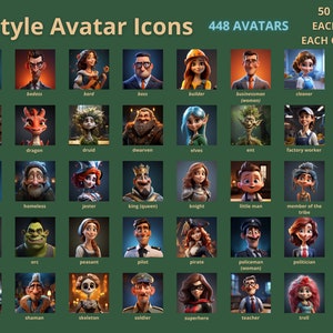 2D Pixar Style, Character Avatar Icons Mega Pack V1
