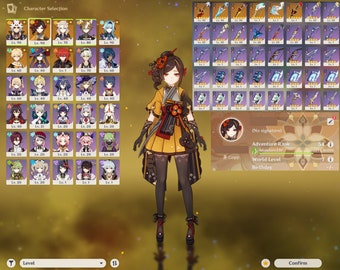 Genshin Account l Asia Server l Premium Account AR54 Best Combination【12 x 5Star】Chiori Itto Eula + Signature + More #ASIA589