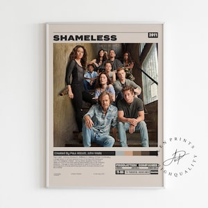 Poster Shameless, Paul Abbott, serie tv minimalista, stampa artistica retrò vintage, stampa artistica da parete, moderno di metà secolo, poster della serie tv, decorazione della stanza
